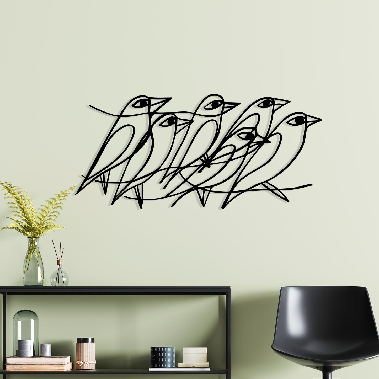 Minimalist Metal Bird Wall Art, Modern Line Decor, Large Abstract Nature, Housewarming Gift | Wallsignature