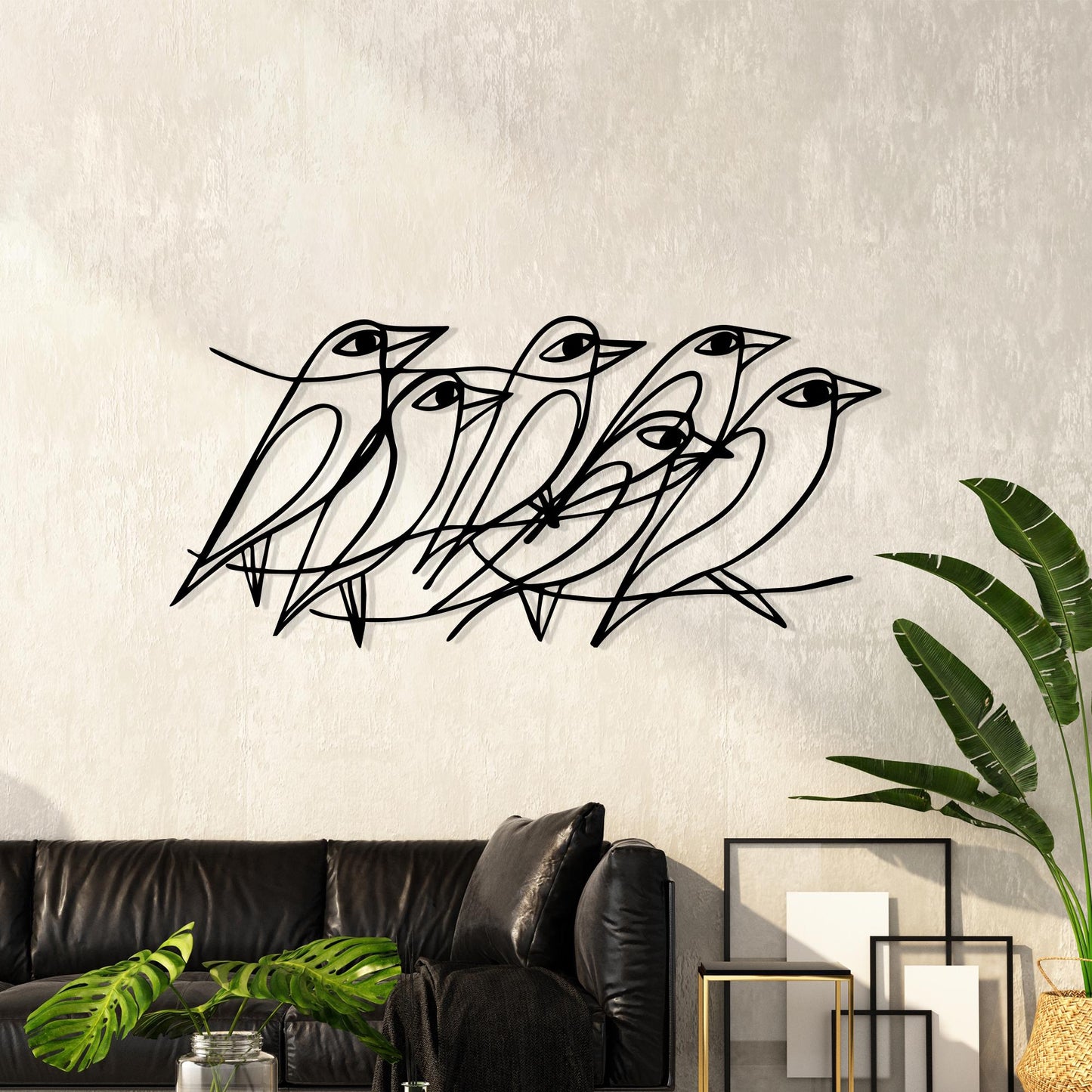 Minimalist Metal Bird Wall Art, Modern Line Decor, Large Abstract Nature, Housewarming Gift | Wallsignature