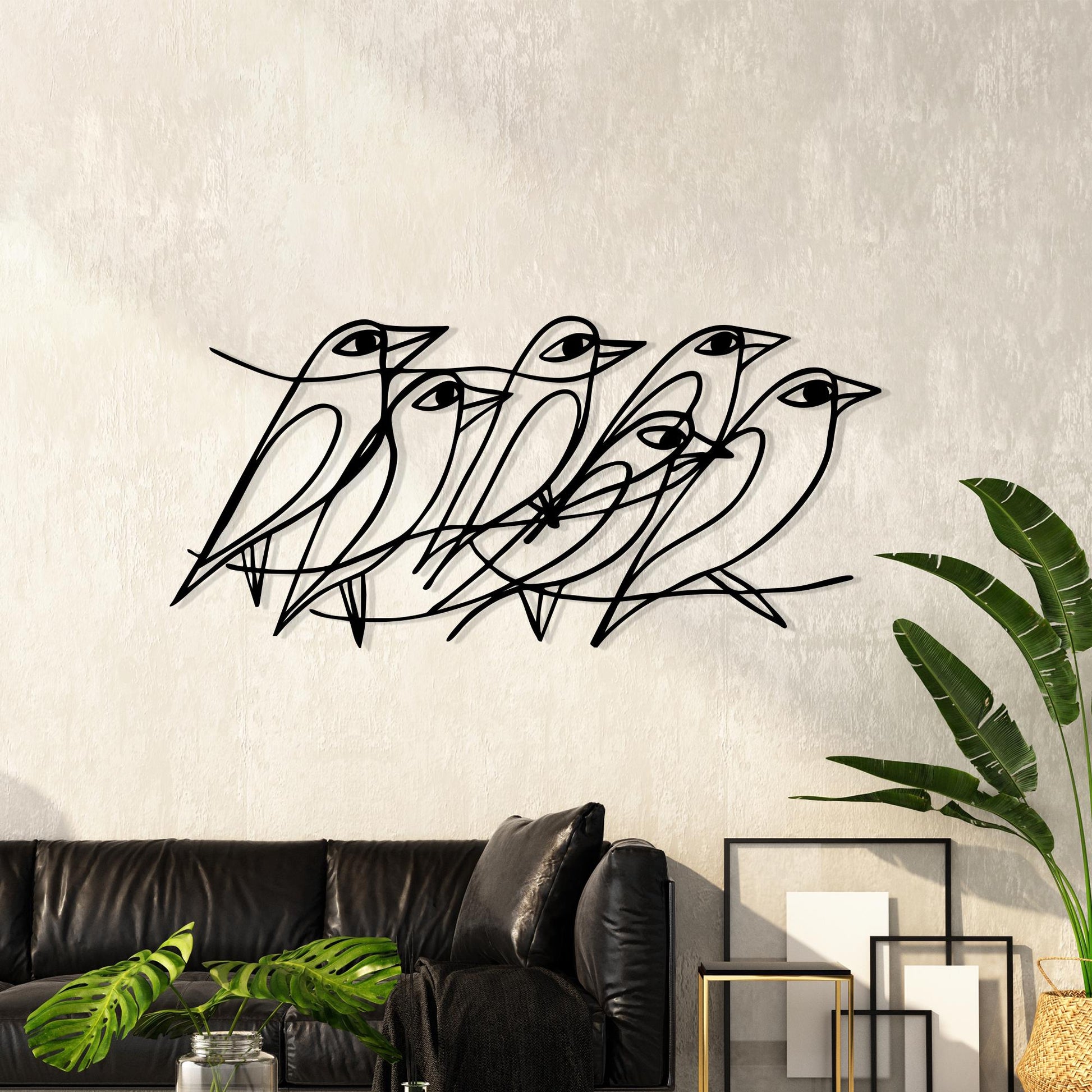 Minimalist Metal Bird Wall Art, Modern Line Decor, Large Abstract Nature, Housewarming Gift | Wallsignature