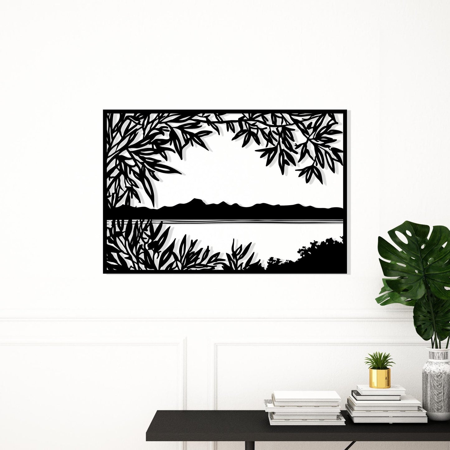 Lake View Rectangle Metal Wall Art bedroom interior styling