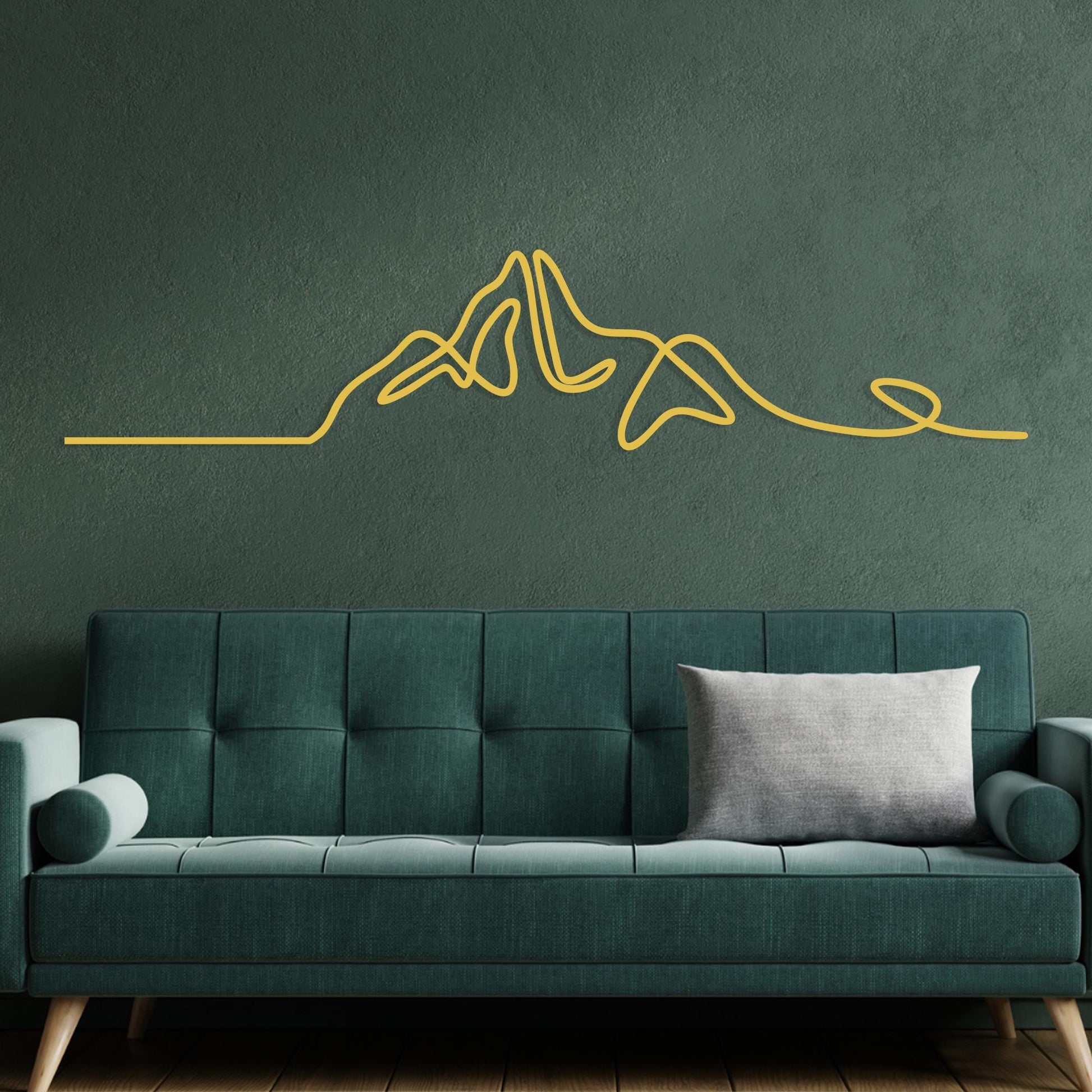 Modern Metal Mountain Line Art, Abstract Wall Decor, Housewarming Gift | Wallsignature