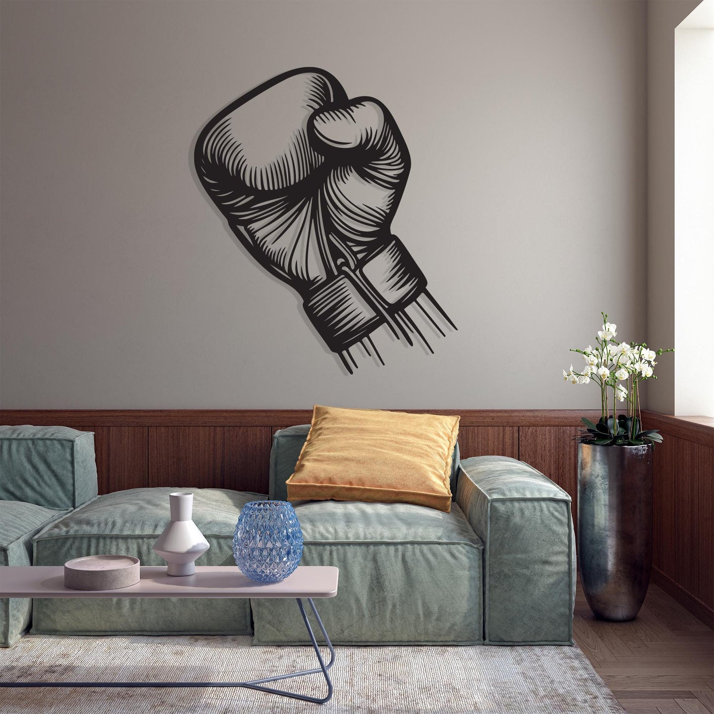 Boxing Glove Metal Wall Art, Modern Gym Room Decor, Unique Birthday Gift | Wallsignature