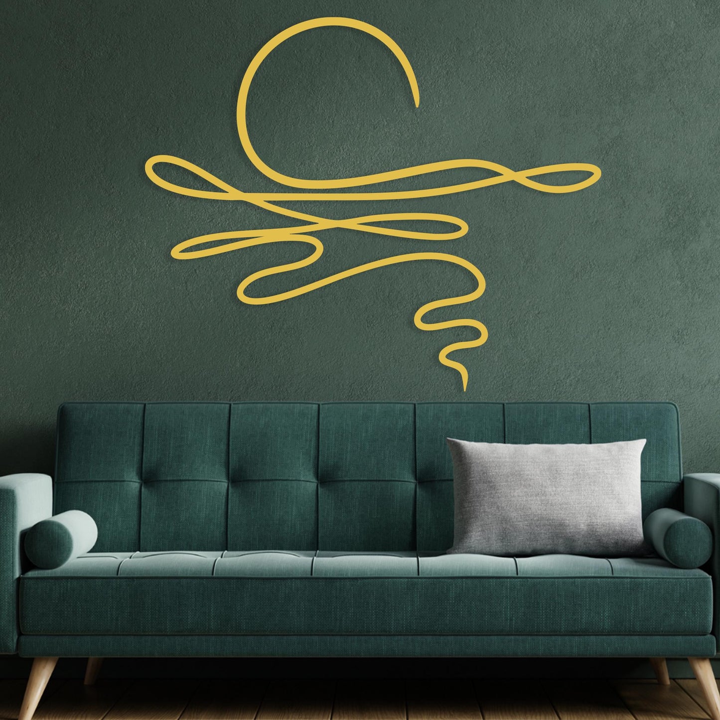 Abstract Sun Metal Wall Art, Minimalist Line Decor, Coastal Sunset Sign, Boho Gift | Wallsignature