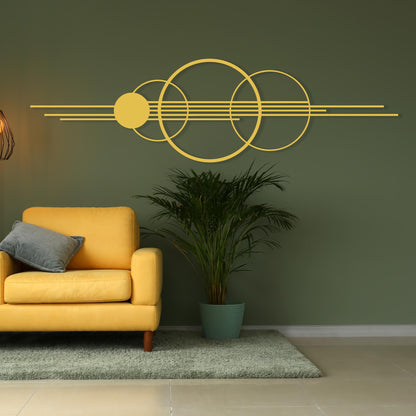 Geometric Metal Wall Art shown on a living room wall