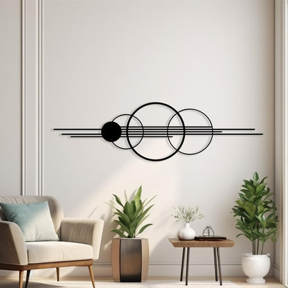 Geometric Metal Wall Art styled above a sofa