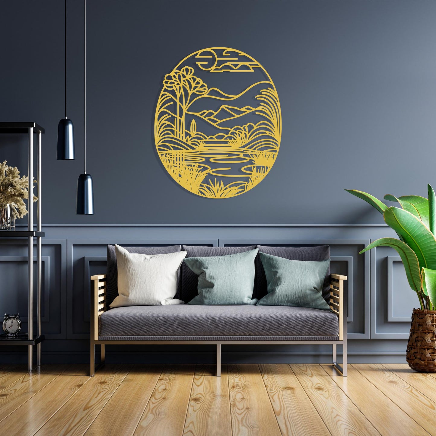 Mountain Lake Metal Wall Art bedroom interior styling