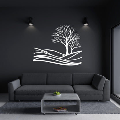 Minimalist Tree Metal Wall Art colour options for the metal panel