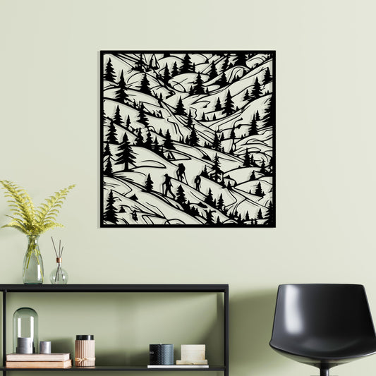 Pine Forest Metal Wall Art, 3D Hiking Scene, Unique Bithday Gift | Wallsignature