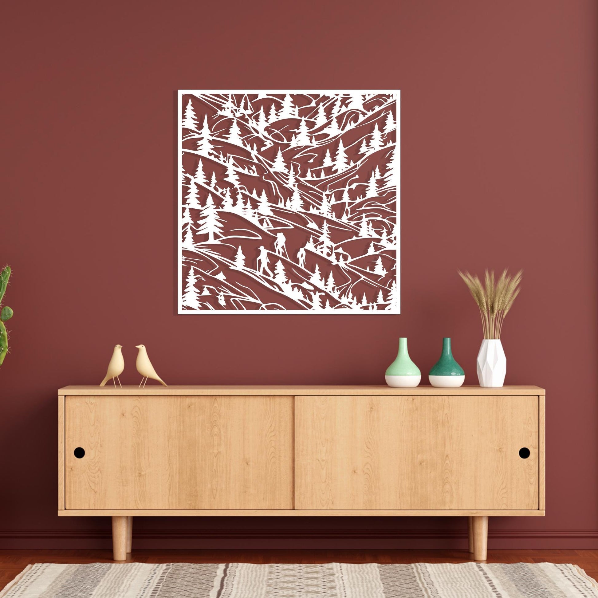 Pine Forest Metal Wall Art colour options for the metal panel