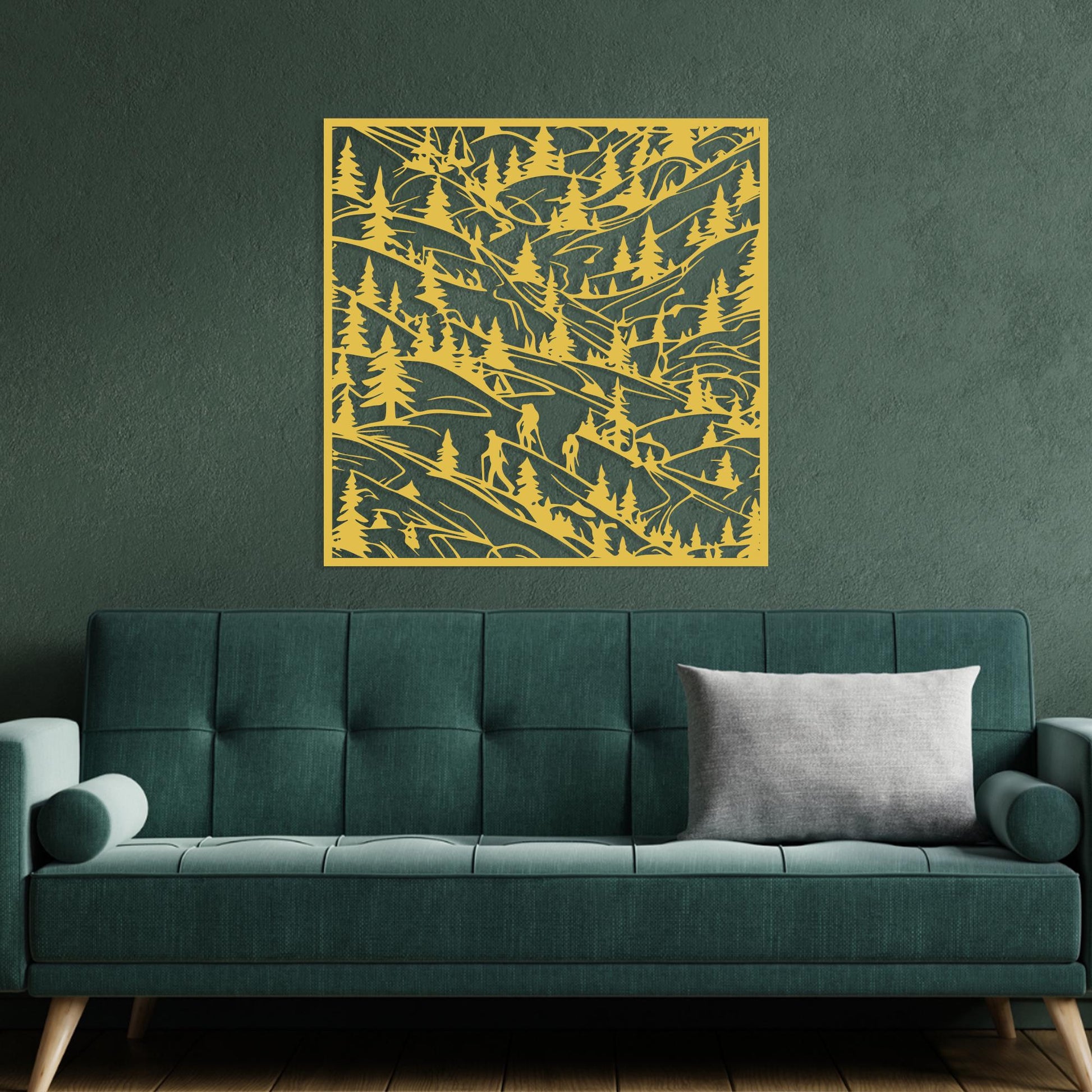 Pine Forest Metal Wall Art, 3D Hiking Scene, Unique Bithday Gift | Wallsignature