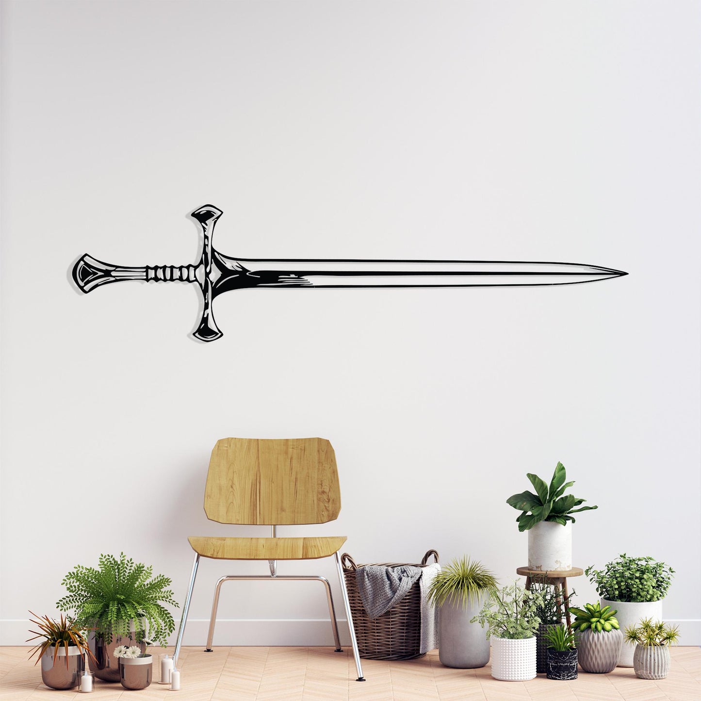 Steel Medieval Sword Wall Art, Fantasy Home Decor, Unique Birthday Gift | Wallsignature