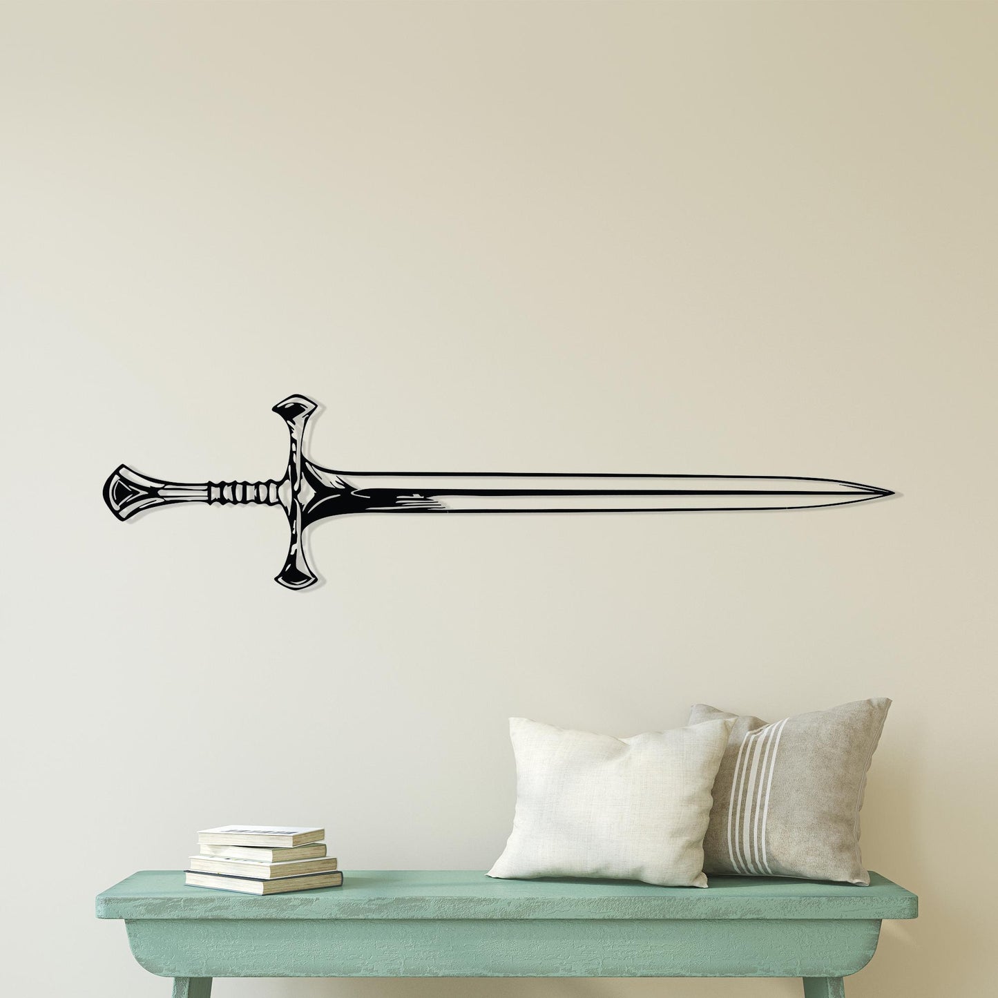 Steel Medieval Sword Wall Art, Fantasy Home Decor, Unique Birthday Gift | Wallsignature