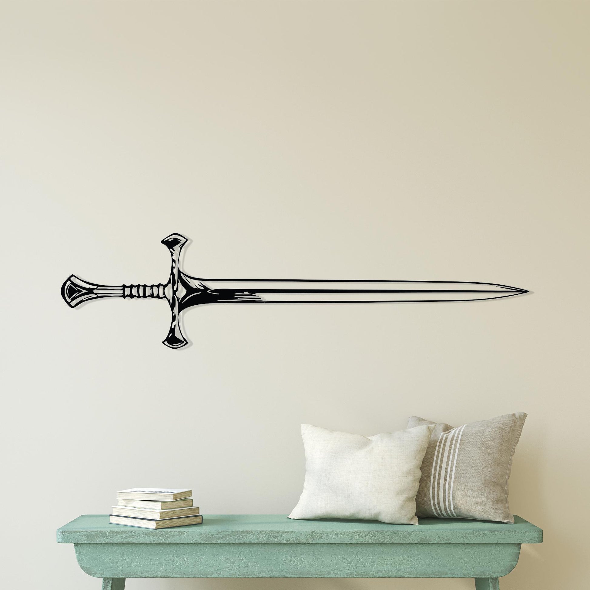 Steel Medieval Sword Wall Art, Fantasy Home Decor, Unique Birthday Gift | Wallsignature