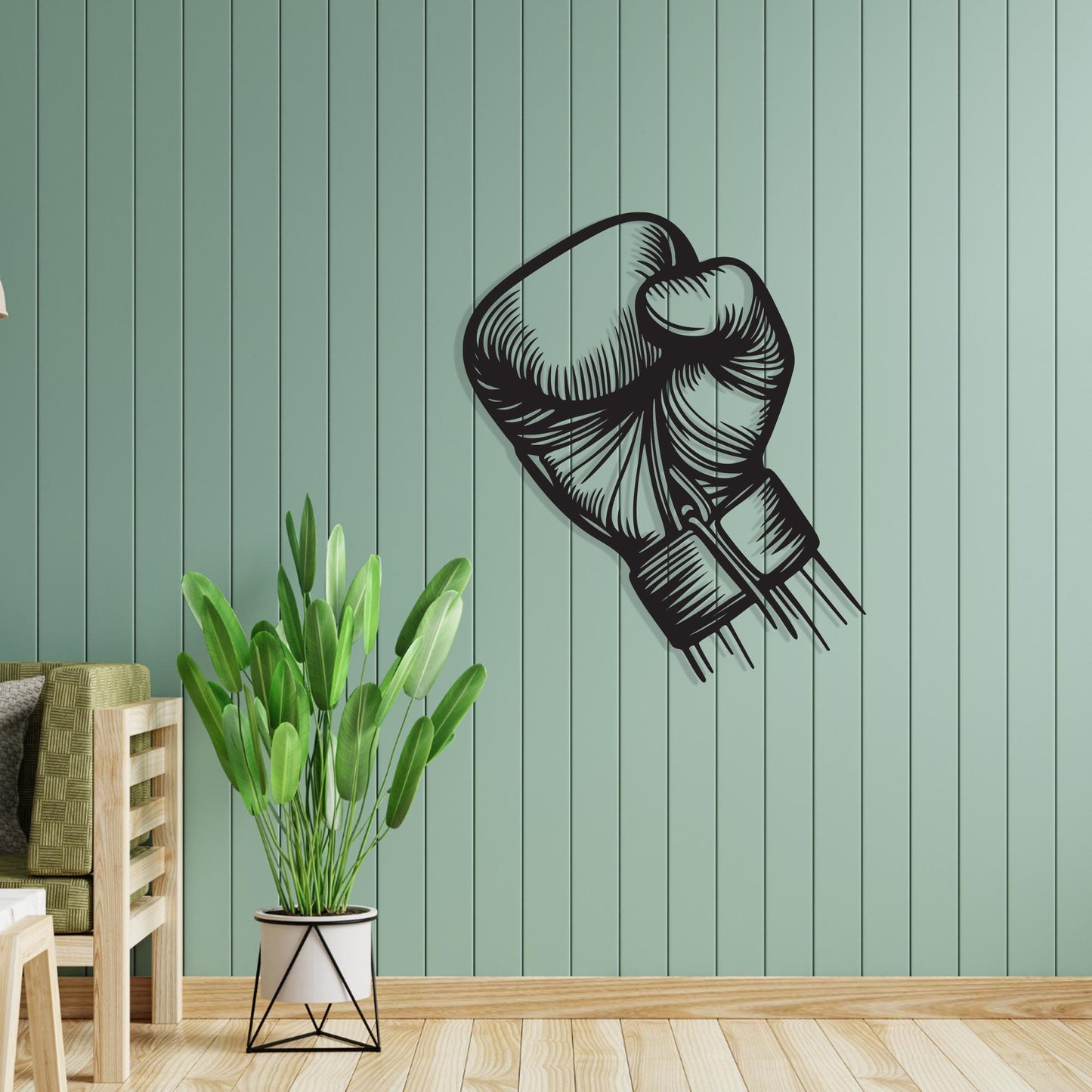 Boxing Glove Metal Wall Art colour options for the metal panel