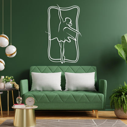 Metal Ballerina Wall Art in a modern hallway