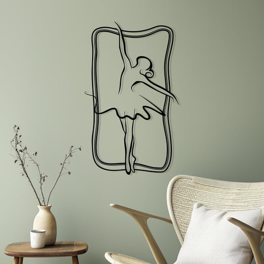 Metal Ballerina Wall Art – laser-cut steel wall decor