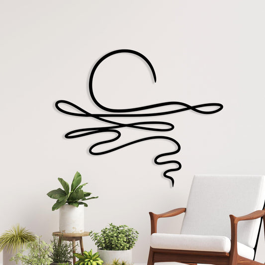 Abstract Sun Metal Wall Art – laser-cut steel wall decor