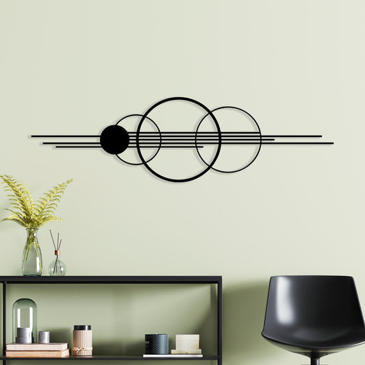Geometric Metal Wall Art, Circle and Line Modern Home Decor, Housewarming Gift | Wallsignature
