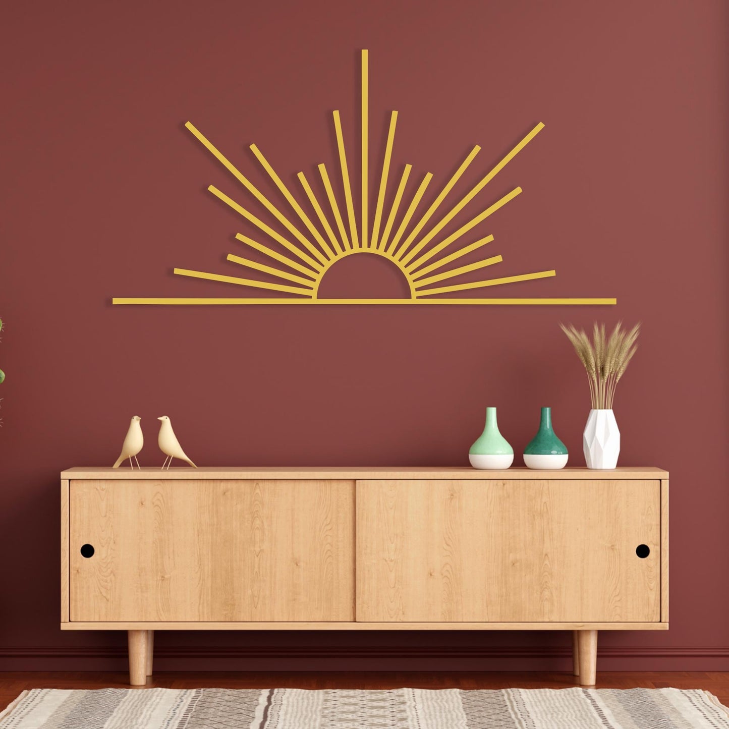 Metal Sun Wall Art, Sunrise Boho Decor For Living Room, Housewarming Gift | Wallsignature