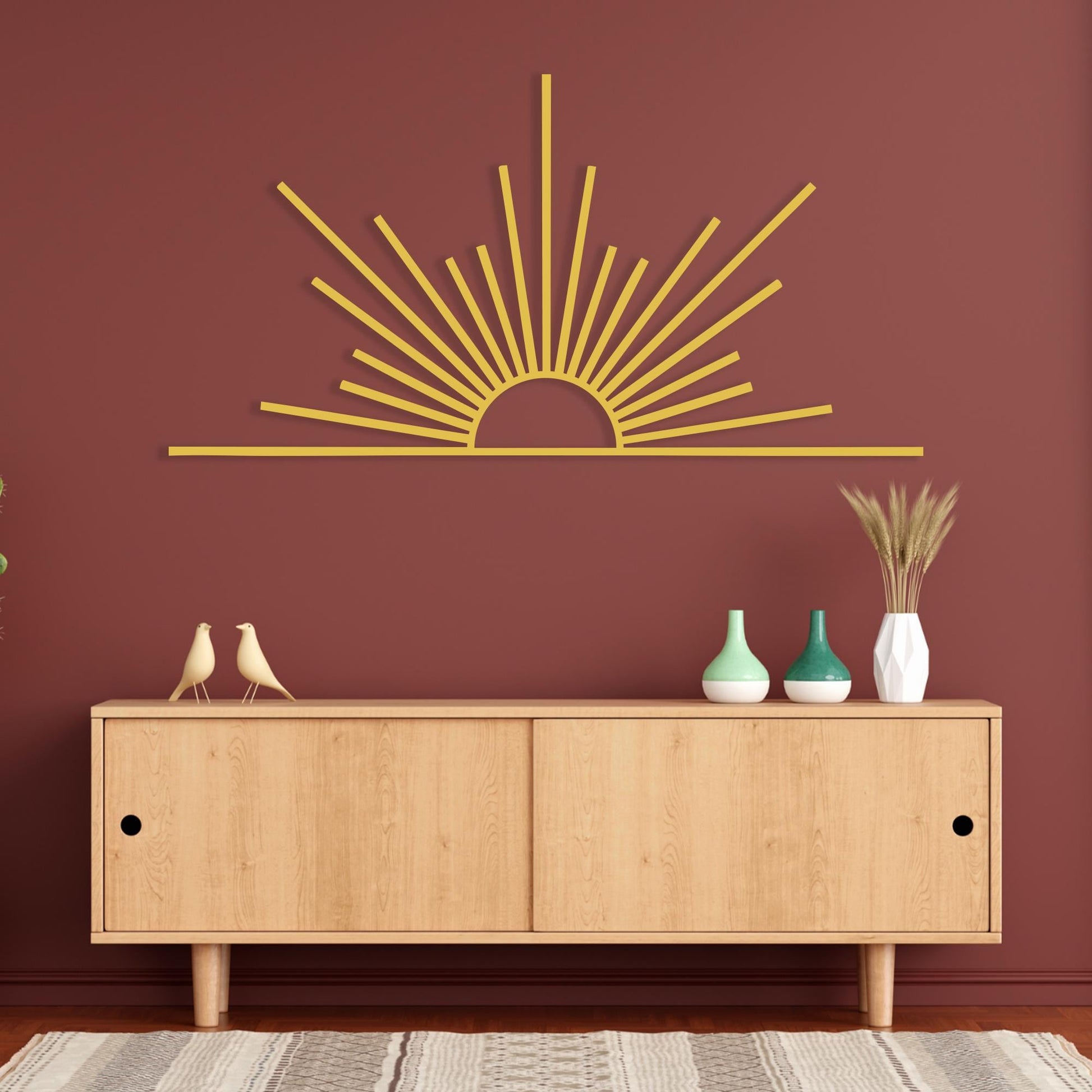 Metal Sun Wall Art, Sunrise Boho Decor For Living Room, Housewarming Gift | Wallsignature
