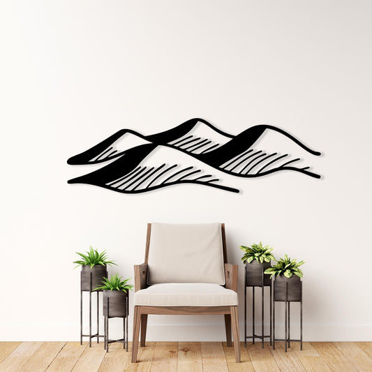 Minimalist Mountain Metal Wall Art, Modern Abstract Line Decor, Nature Inspired Hanging | Wallsignature