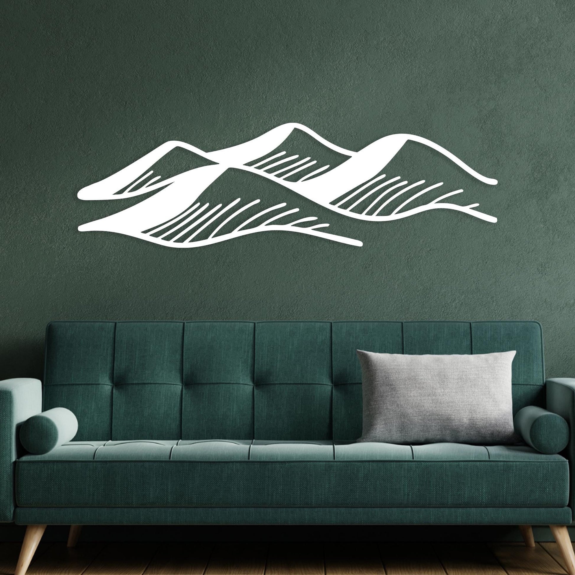 Minimalist Mountain Metal Wall Art, Modern Abstract Line Decor, Nature Inspired Hanging | Wallsignature