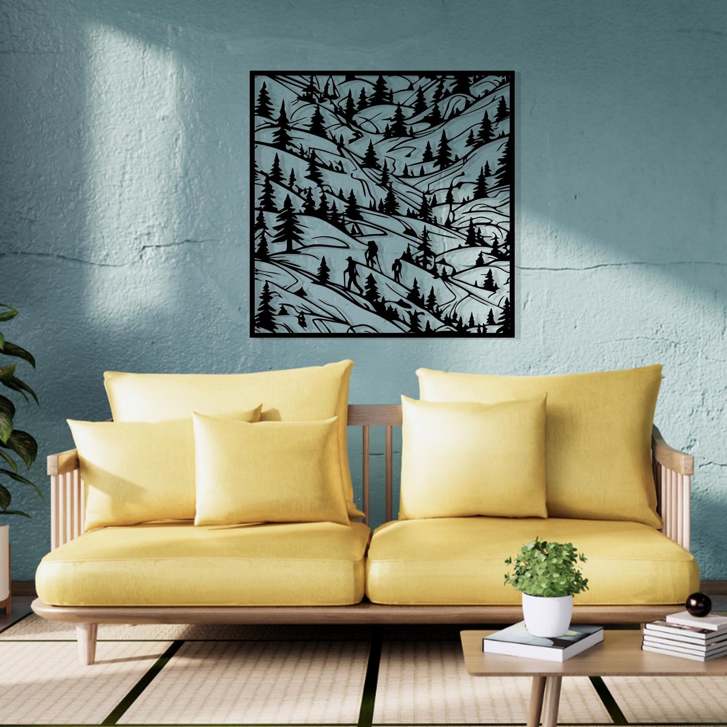 Pine Forest Metal Wall Art, 3D Hiking Scene, Unique Bithday Gift | Wallsignature