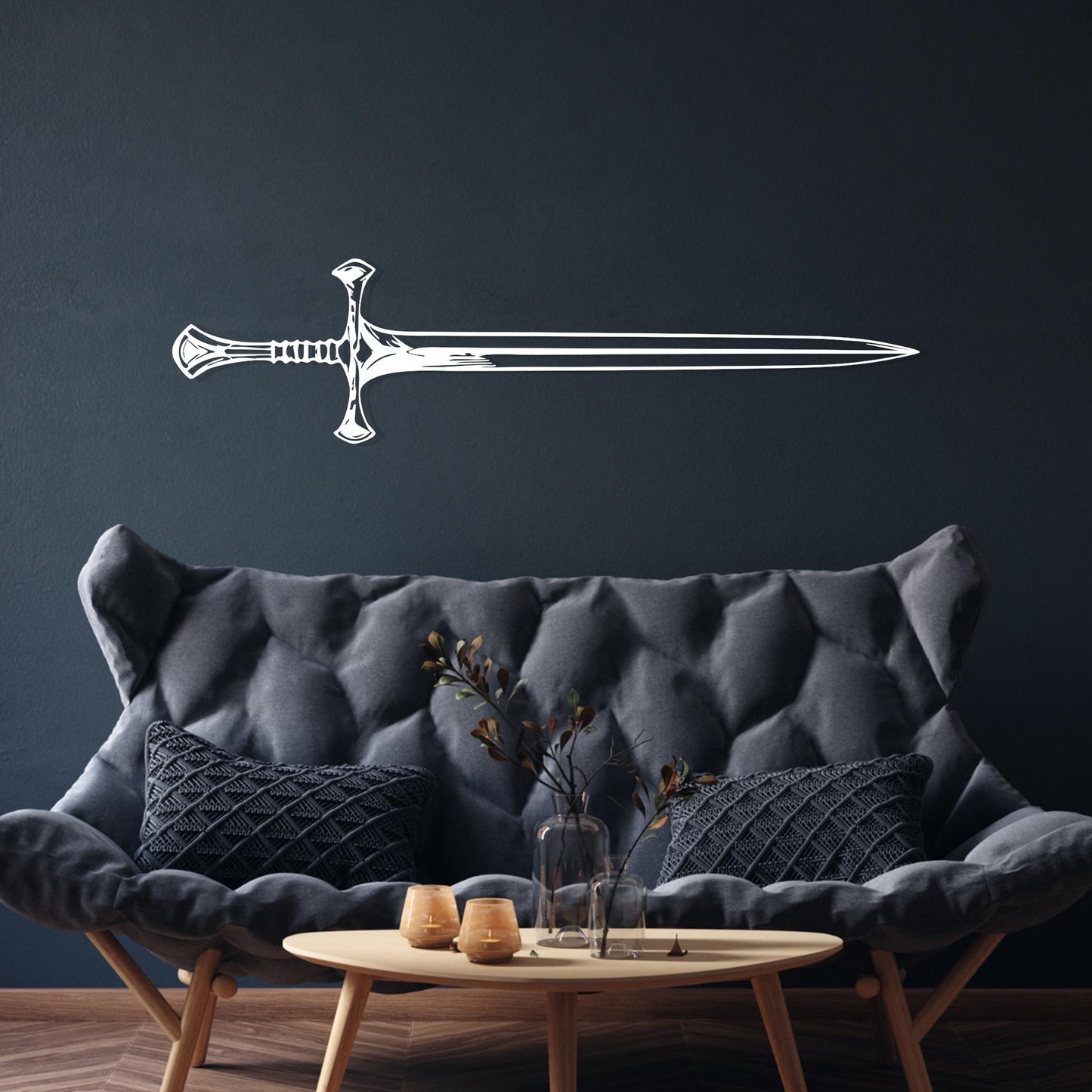 Steel Medieval Sword Wall Art, Fantasy Home Decor, Unique Birthday Gift | Wallsignature