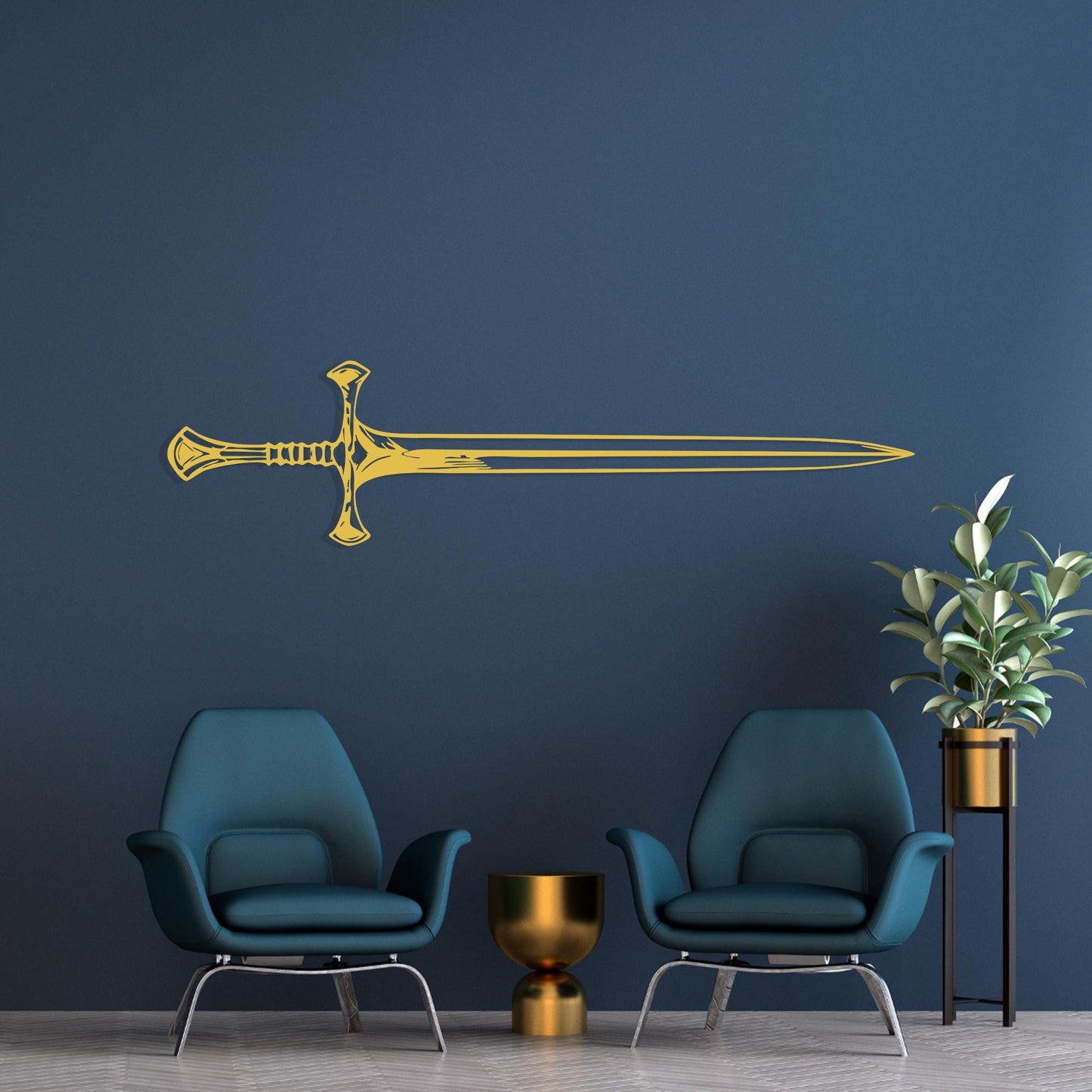 Steel Medieval Sword Wall Art bedroom interior styling