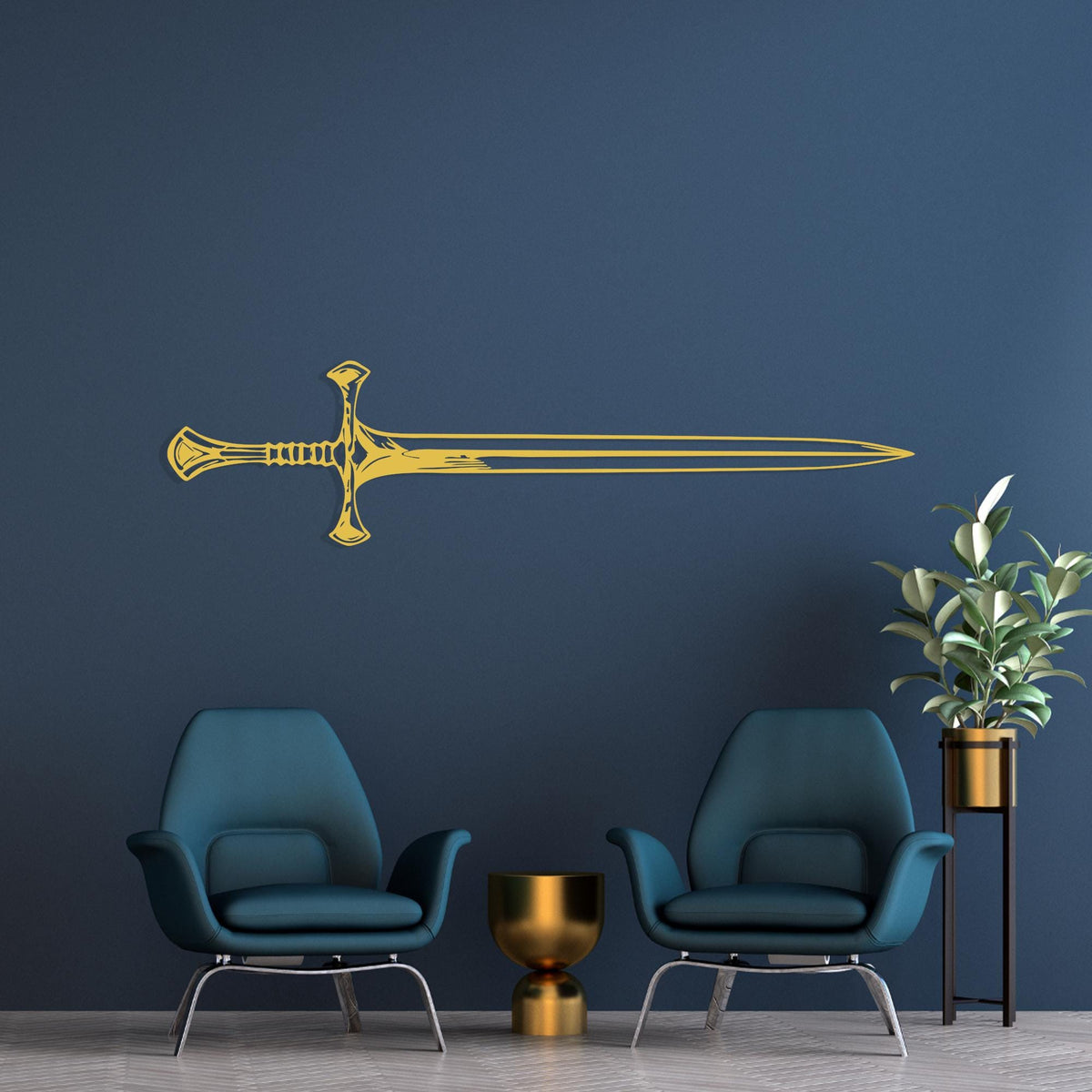 Steel Medieval Sword Wall Art bedroom interior styling