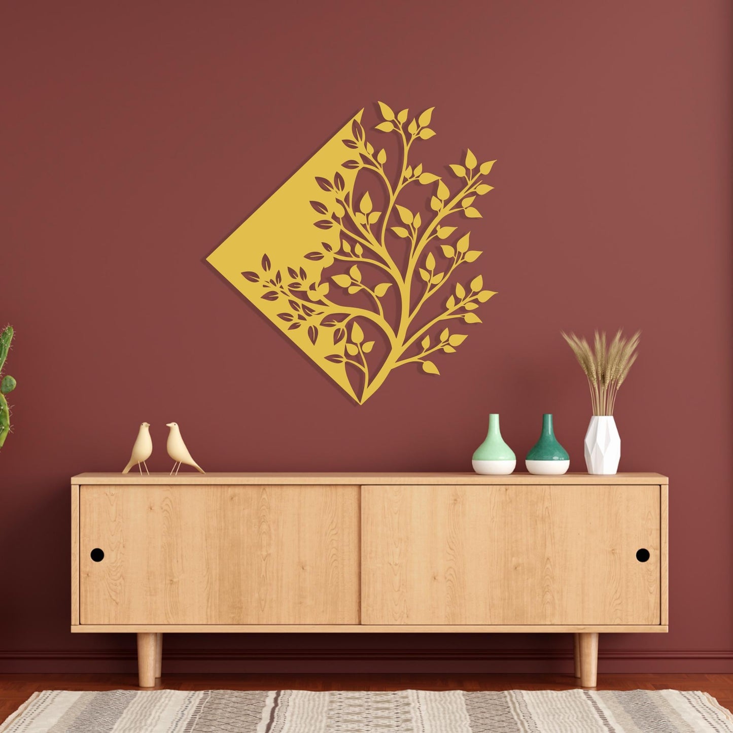 Geometric Tree Metal Wall Art, Modern Home Decor for Living Room, Gift for Her | Wallsignature