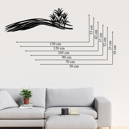 Cornfield Metal Wall Art for Farmhouse Kitchen Decor in a modern hallway