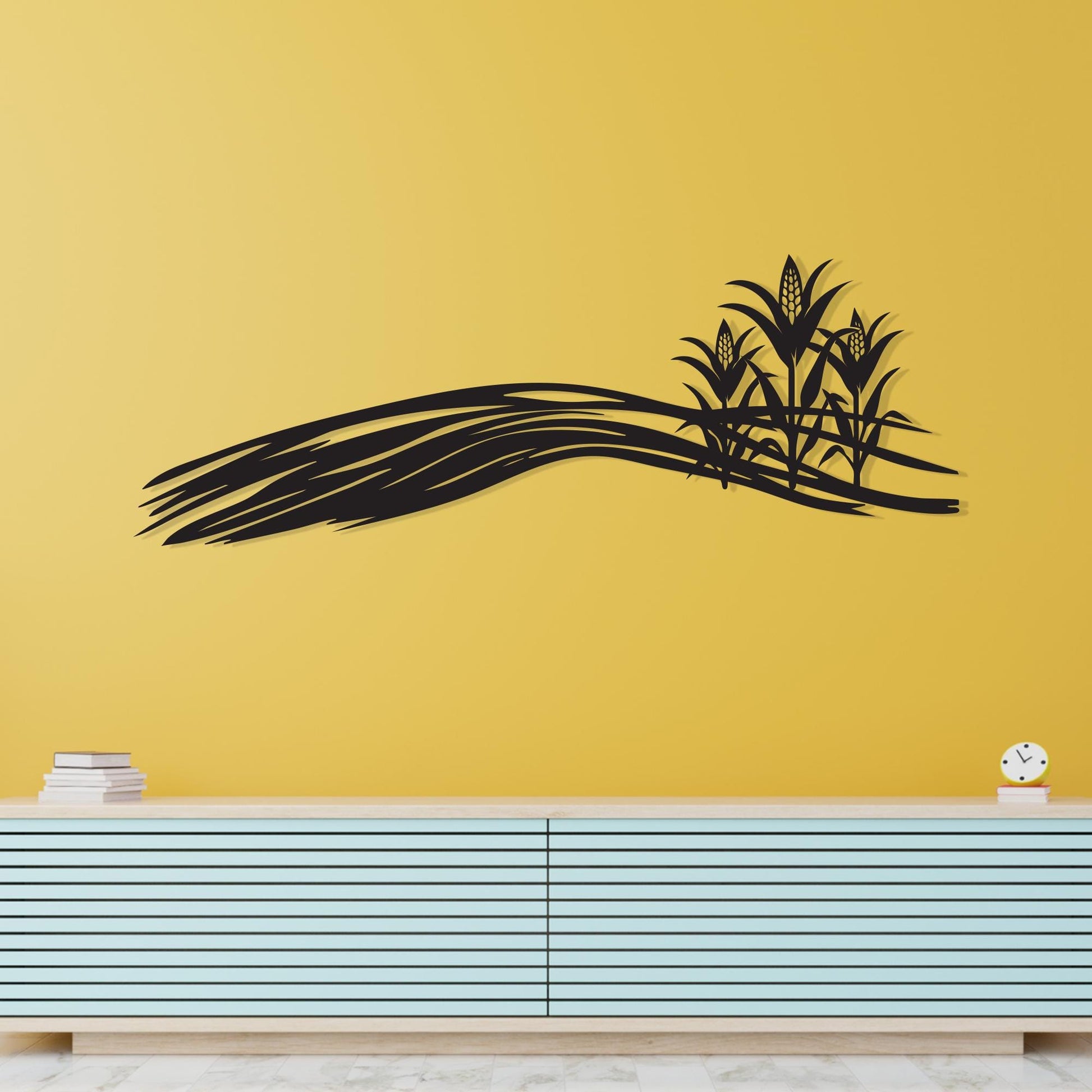 Cornfield Metal Wall Art for Farmhouse Kitchen Decor, Rustic Country Landscape Gift | Wallsignature