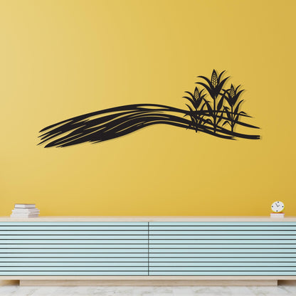 Cornfield Metal Wall Art for Farmhouse Kitchen Decor close-up of the powder-coated finish