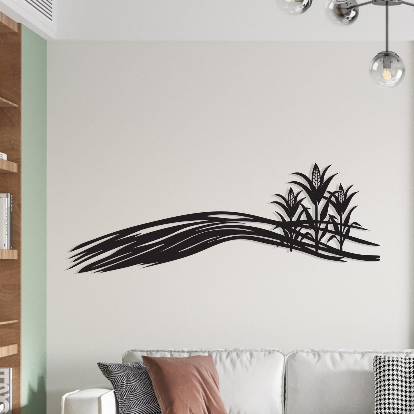 Cornfield Metal Wall Art for Farmhouse Kitchen Decor, Rustic Country Landscape Gift | Wallsignature