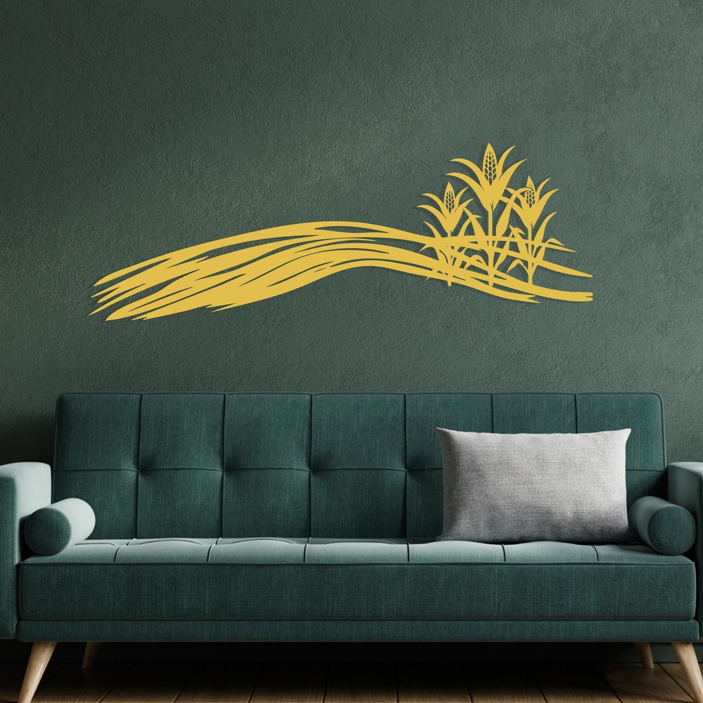 Cornfield Metal Wall Art for Farmhouse Kitchen Decor detail of the metal edge
