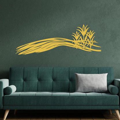 Cornfield Metal Wall Art for Farmhouse Kitchen Decor detail of the metal edge