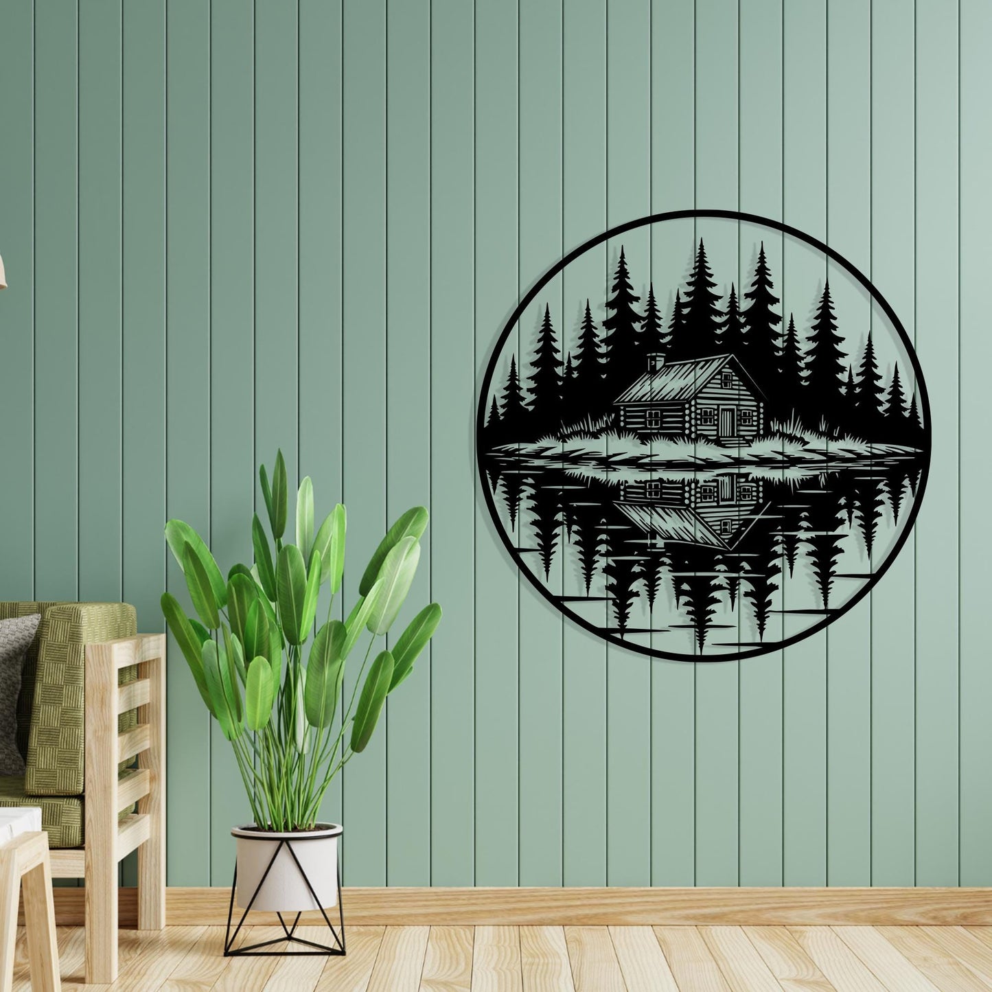 Rustic Cabin Metal Wall Art, Lake House Decor, Forest Trees Sign, Nature Lover Gift | Wallsignature