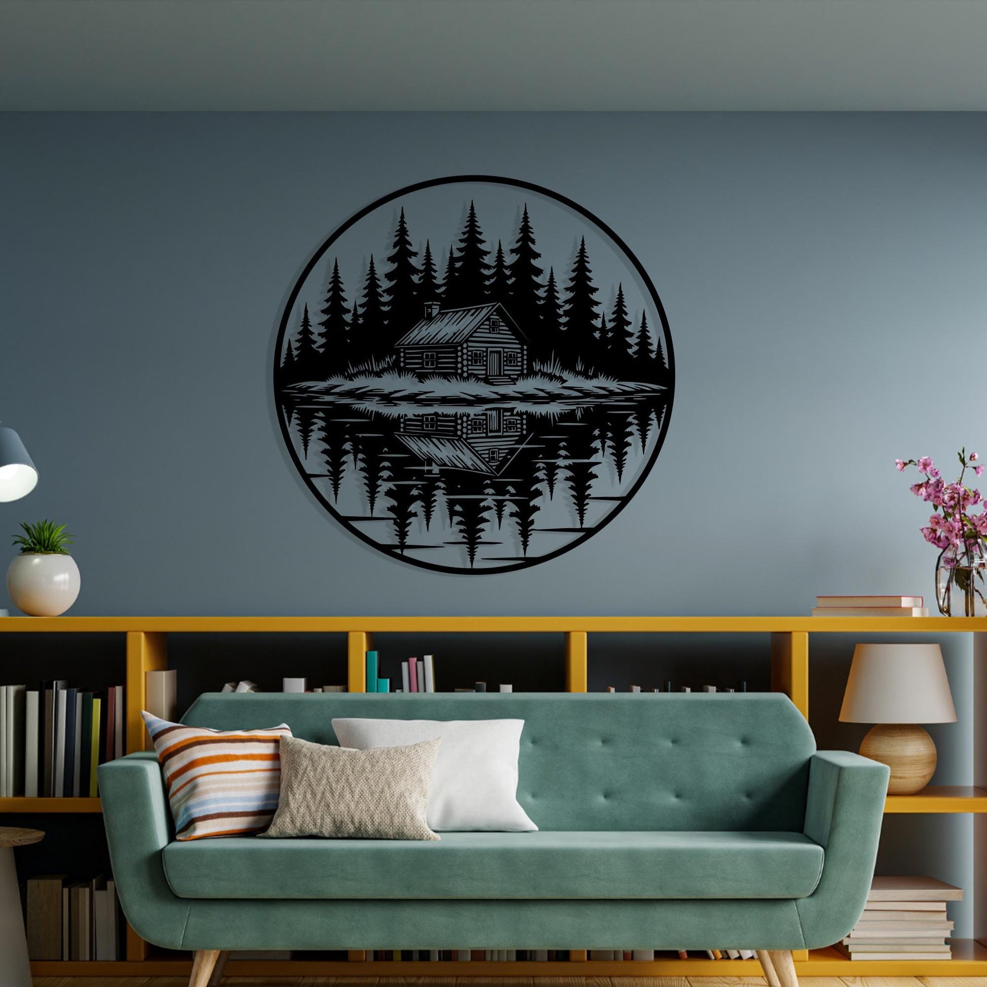 Rustic Cabin Metal Wall Art, Lake House Decor, Forest Trees Sign, Nature Lover Gift | Wallsignature