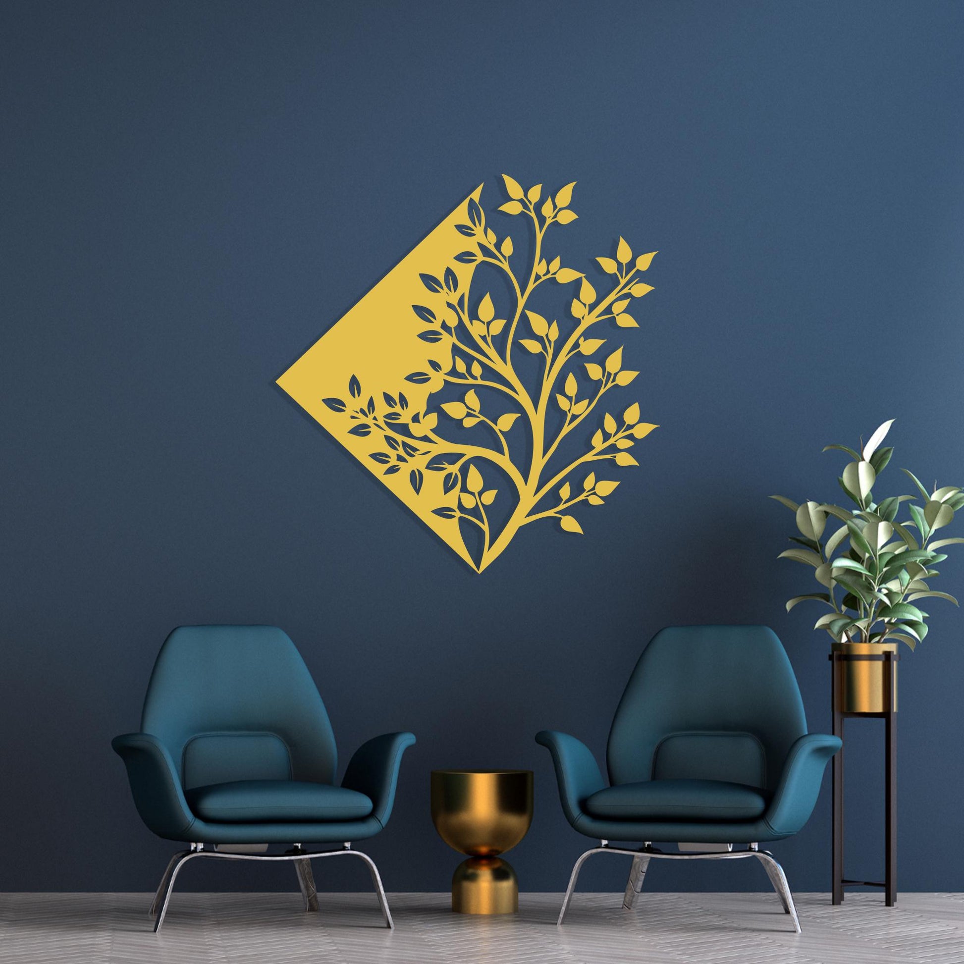 Geometric Tree Metal Wall Art bedroom interior styling