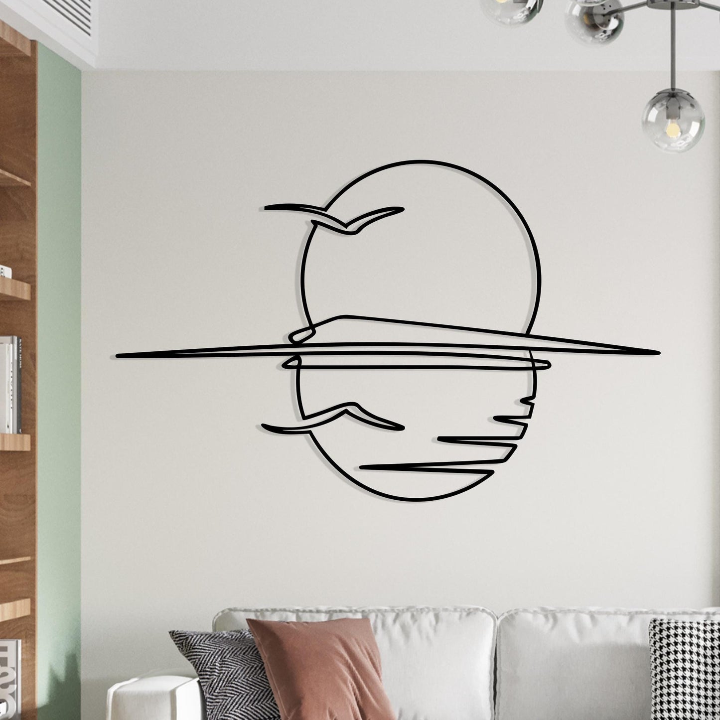 Metal Sunset Wall Art – laser-cut steel wall decor