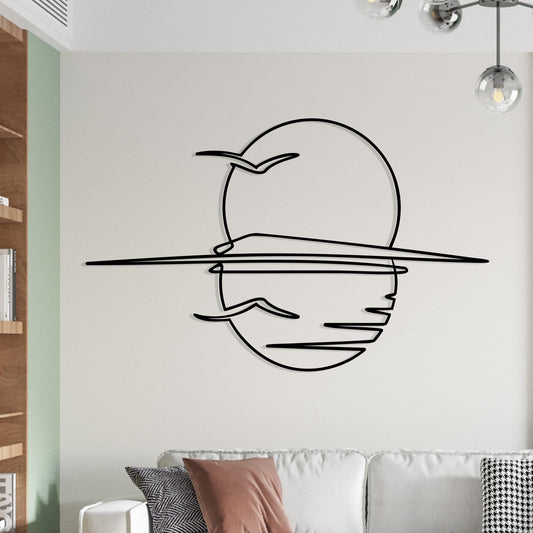 Metal Sunset Wall Art – laser-cut steel wall decor