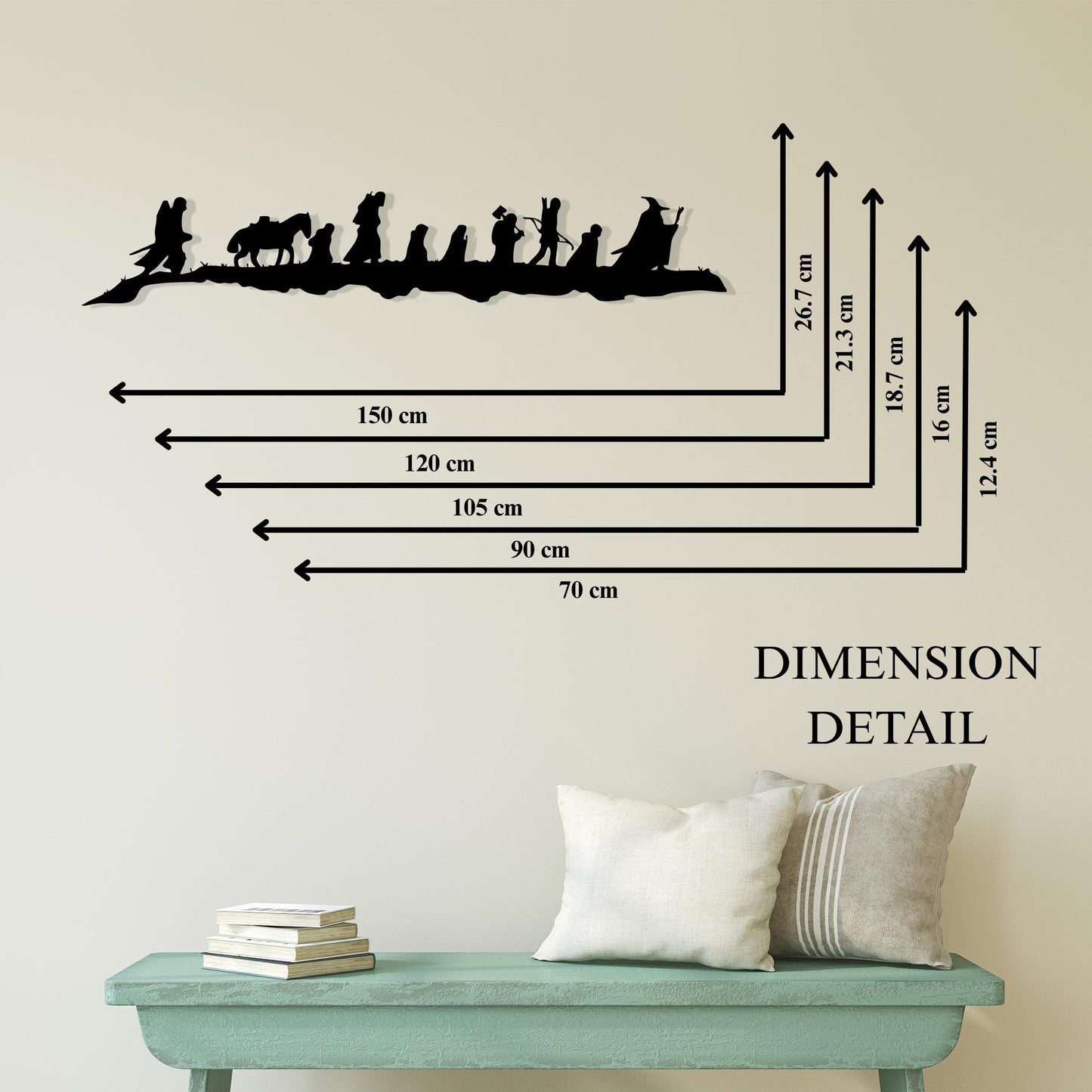 Fellowship Silhouette Decor styled above a sofa