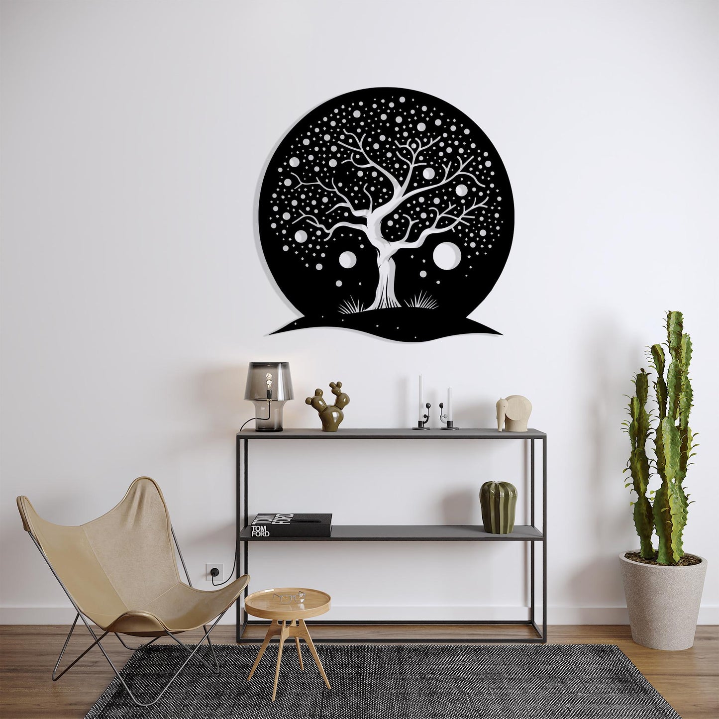 Whimsical Tree of Life Wall Art detail of the metal edge