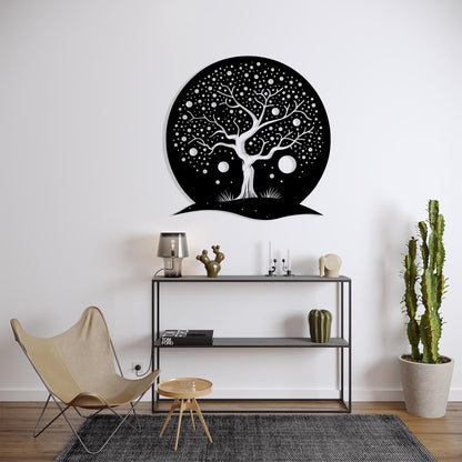 Whimsical Tree of Life Wall Art detail of the metal edge