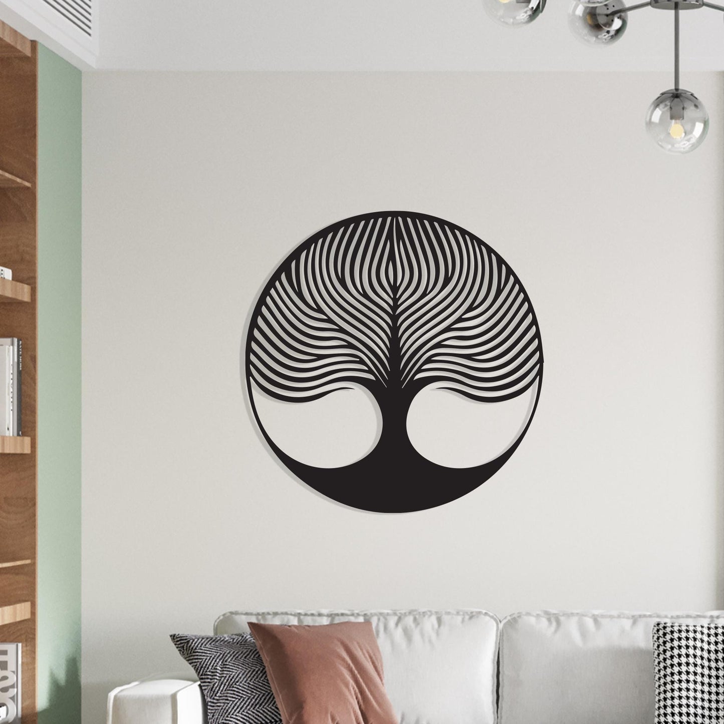 Modern Tree of Life, Round Metal Wall Art, Abstract Nature Sign, Family Gift | Wallsignature