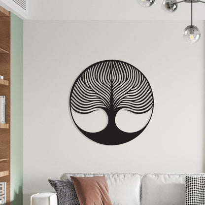 Modern Tree of Life – laser-cut steel wall decor