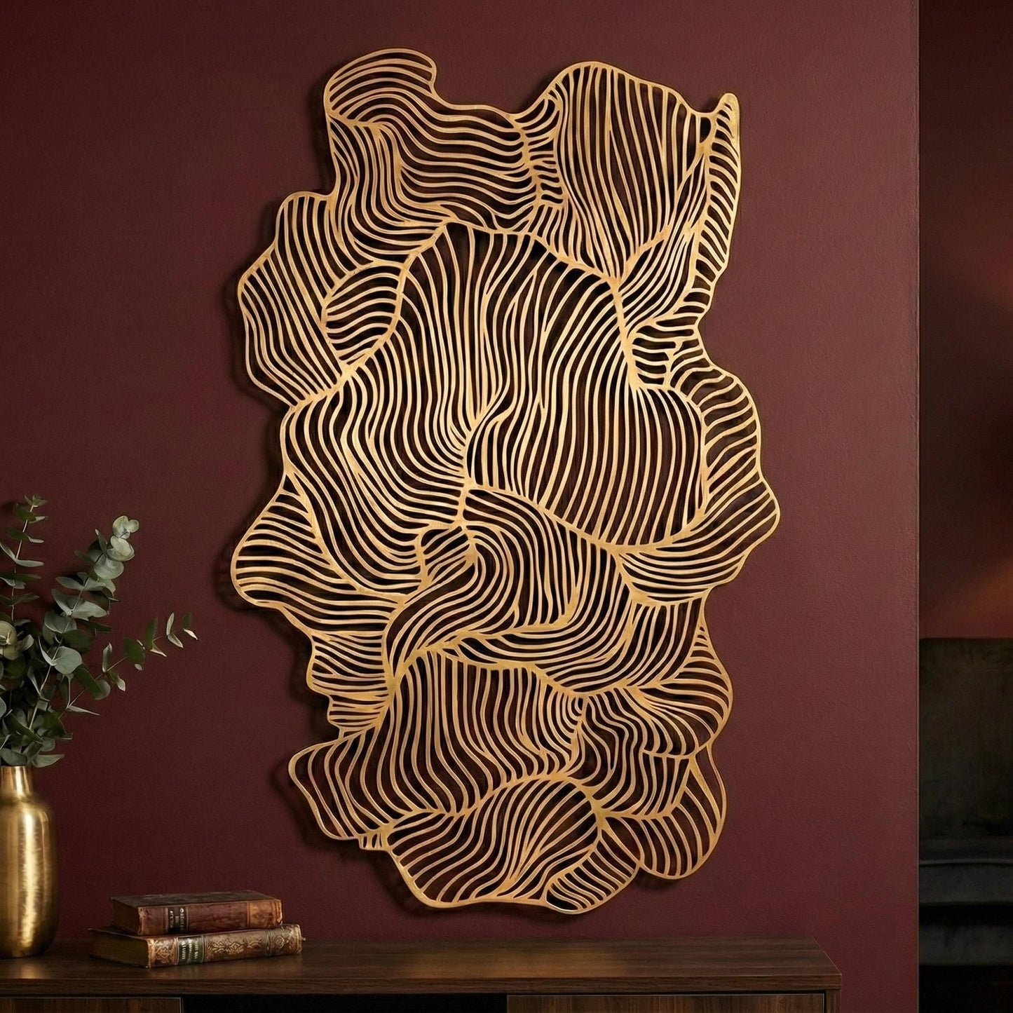Black Metal Wall Art hanging hardware and mounting detail