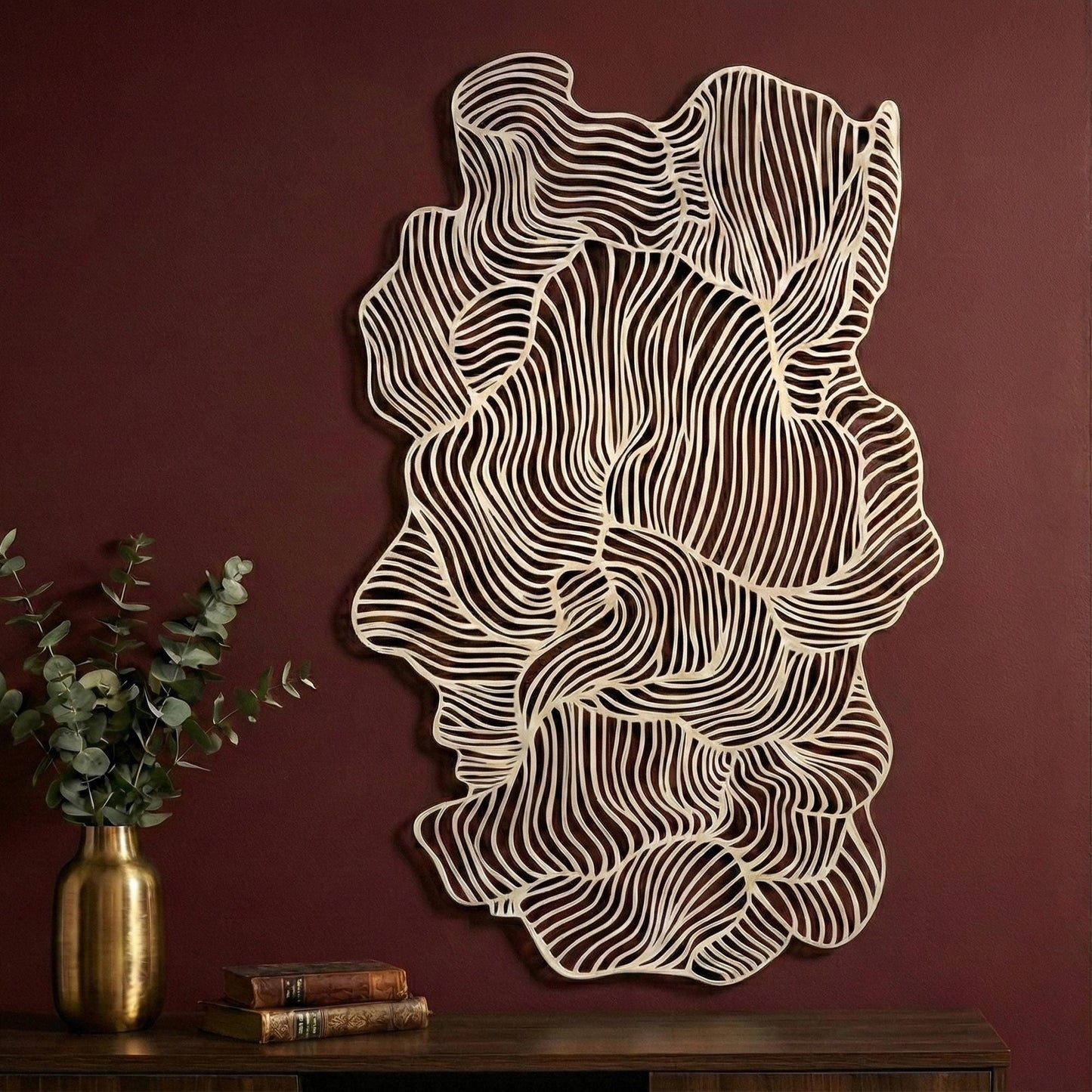 Black Metal Wall Art in a modern hallway