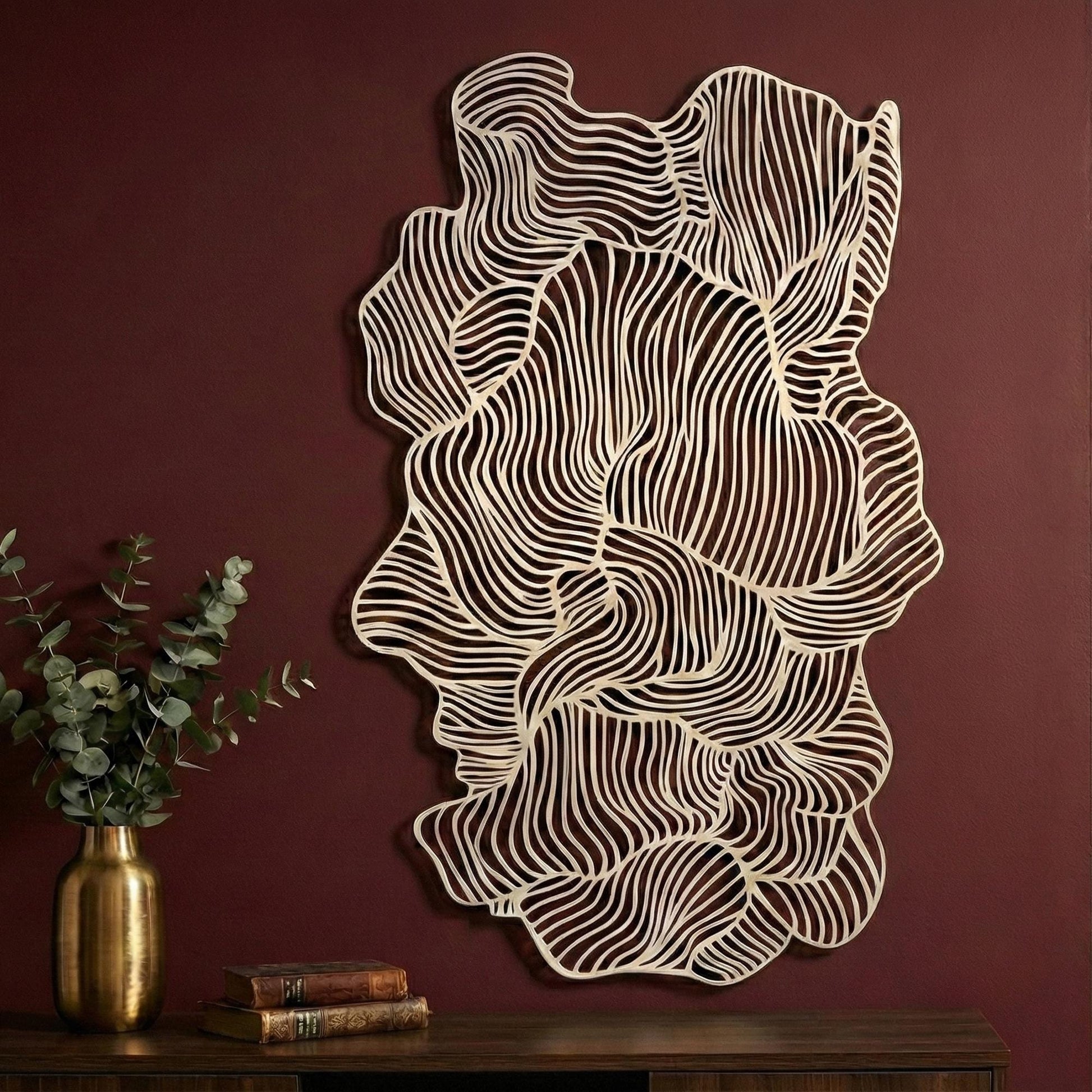 Black Metal Wall Art in a modern hallway